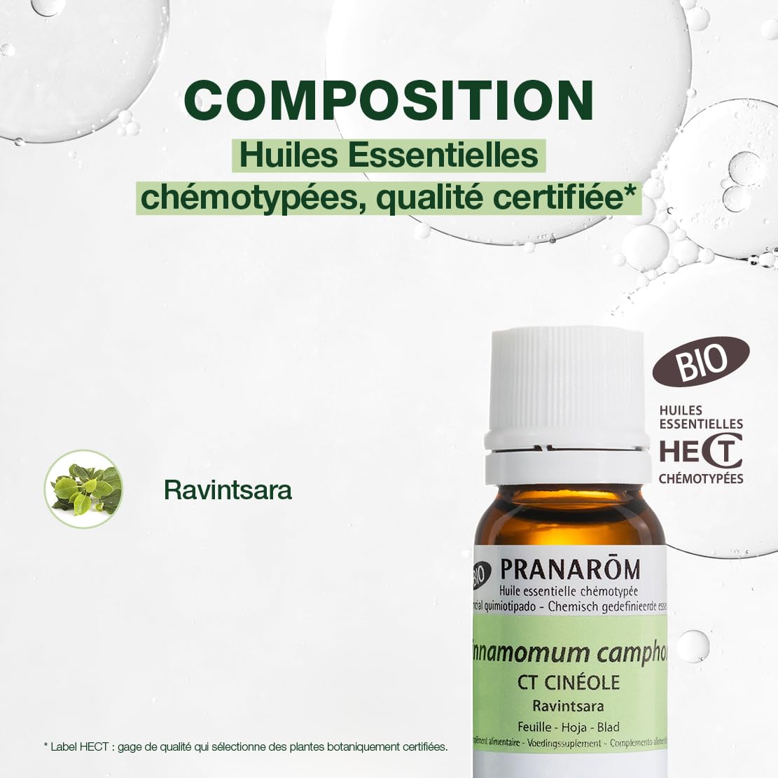 PRANARÔM - Ravintsara - Chemotyped Essential Oil - Breathing Comfort & Natural Defences - 100% Pure & Natural - HECT - 10ml
