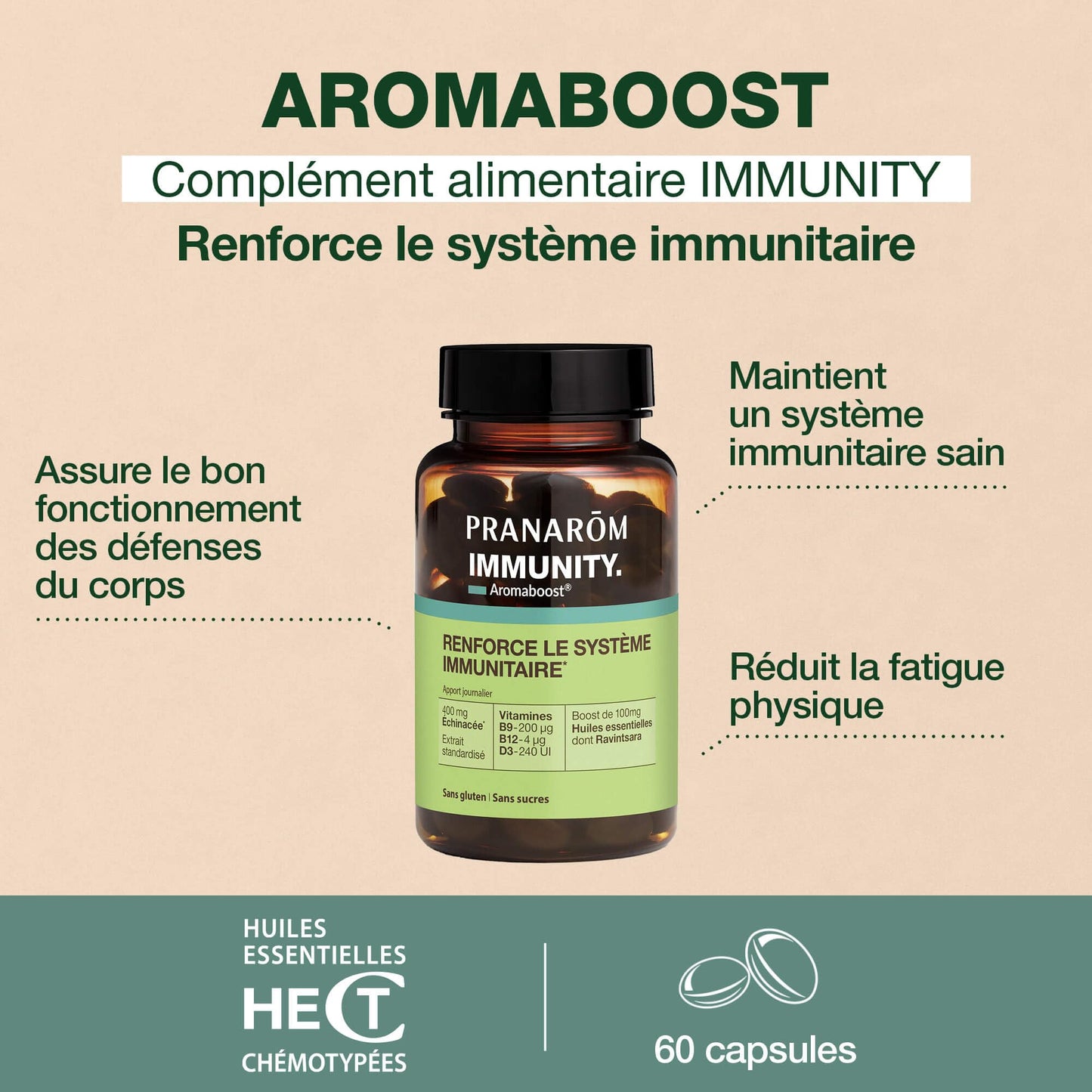 Pranarôm - Aromaboost Sleep - Sleep Supplement - Fast Sleep, Quality Sleep - Valerian - Vitamins B3 B6 D3 - Noble Chamomile Essential Oil - 60 Capsules