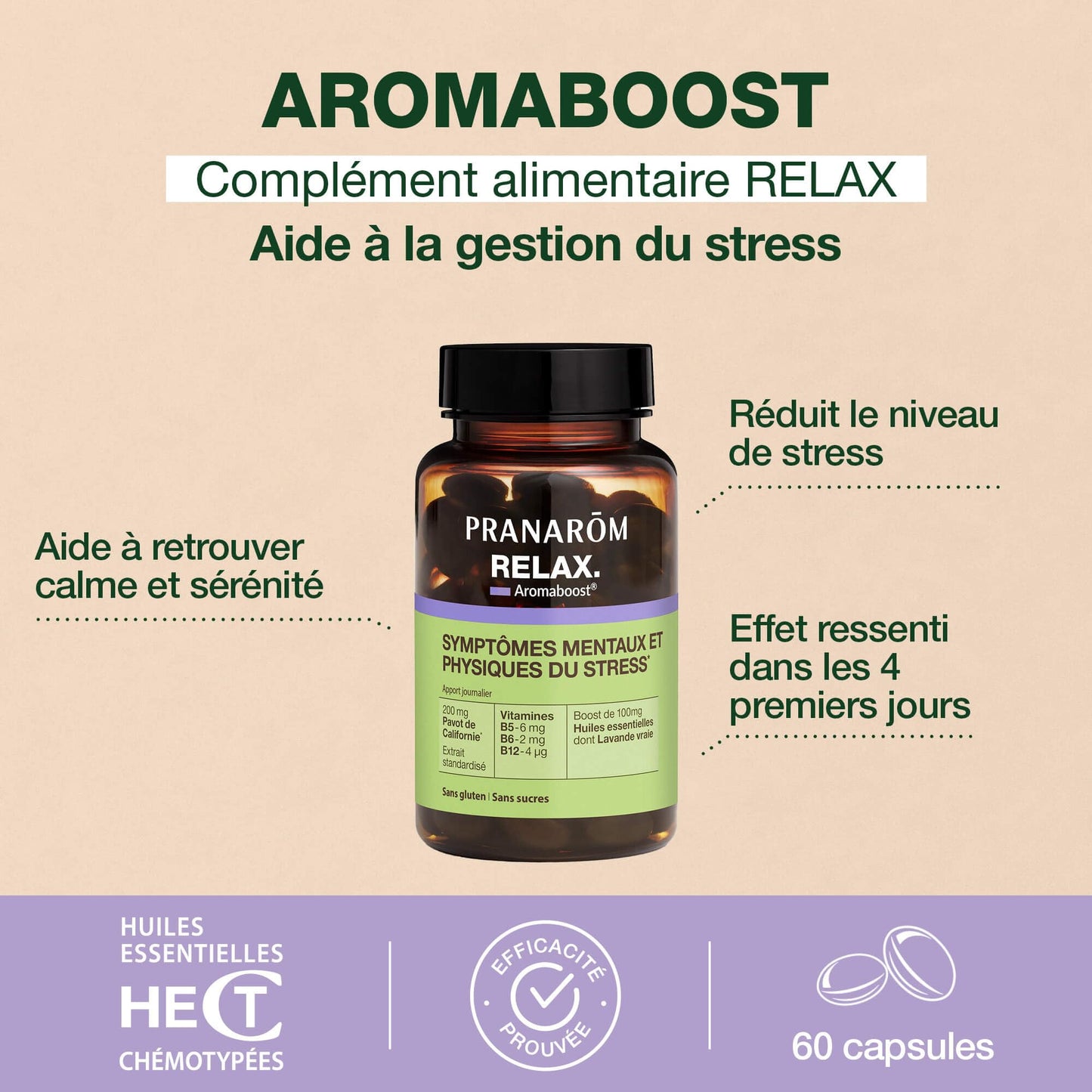 Pranarôm - Aromaboost Sleep - Sleep Supplement - Fast Sleep, Quality Sleep - Valerian - Vitamins B3 B6 D3 - Noble Chamomile Essential Oil - 60 Capsules
