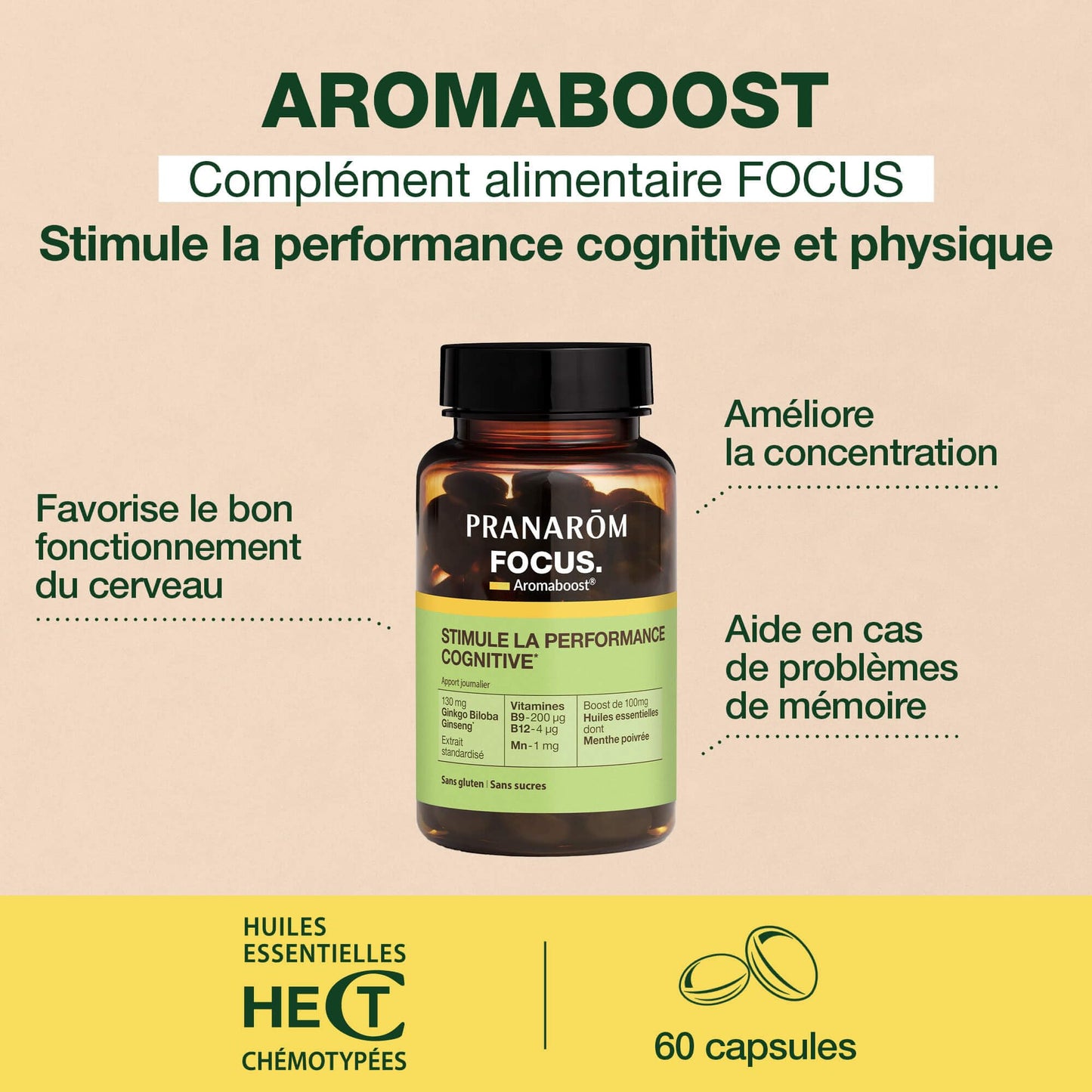 Pranarôm - Aromaboost Sleep - Sleep Supplement - Fast Sleep, Quality Sleep - Valerian - Vitamins B3 B6 D3 - Noble Chamomile Essential Oil - 60 Capsules